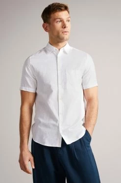 tedbaker Shop Online 26 Ted Baker Addle White Short Sleeve Linen Shirt