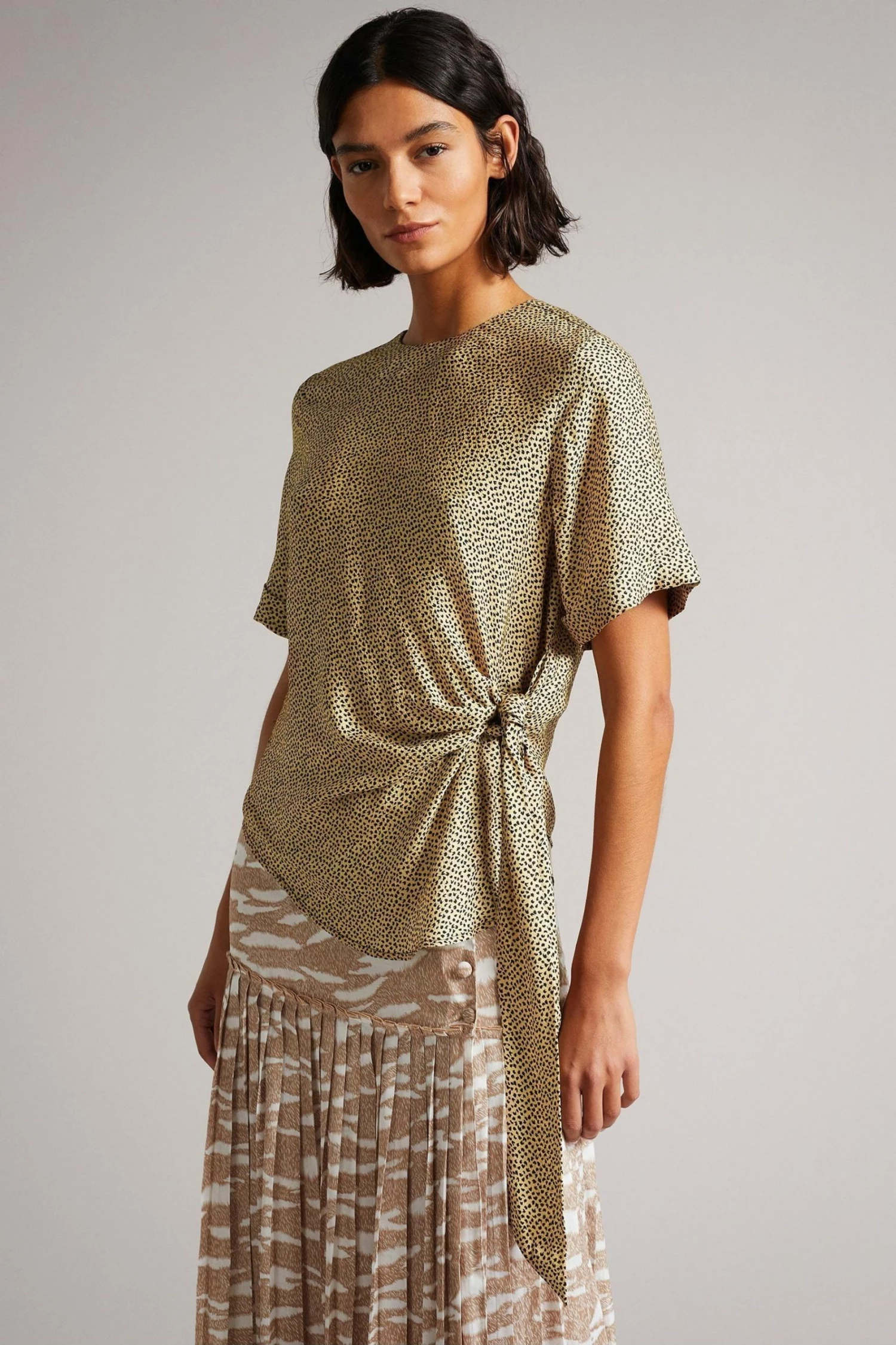 Ted Baker Black Robbiee Black Integral Tie T-Shirt 3 Ted Baker Black Robbiee Black Integral Tie T-Shirt