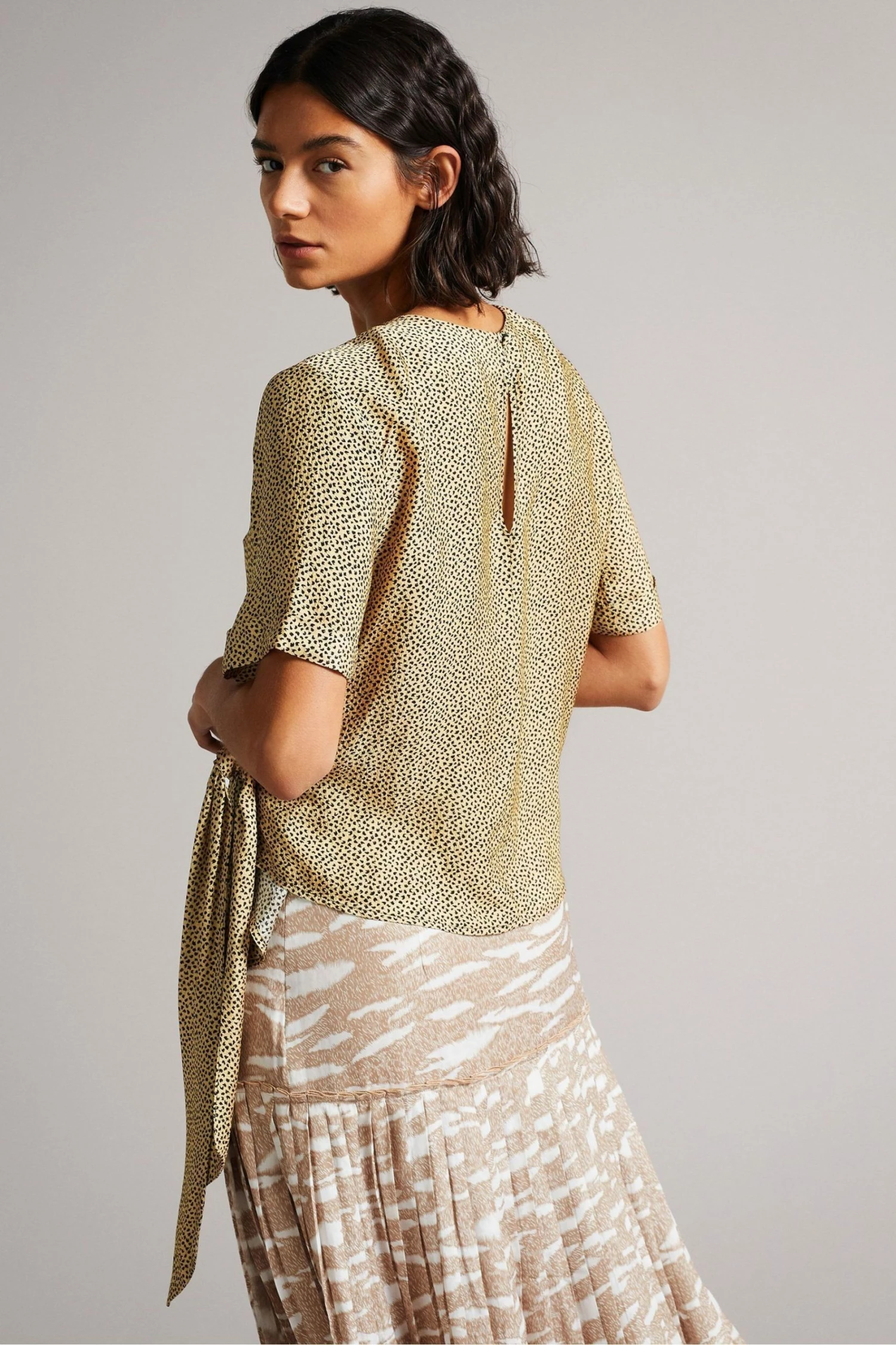 Ted Baker Black Robbiee Black Integral Tie T-Shirt 4 Ted Baker Black Robbiee Black Integral Tie T-Shirt - Image 2