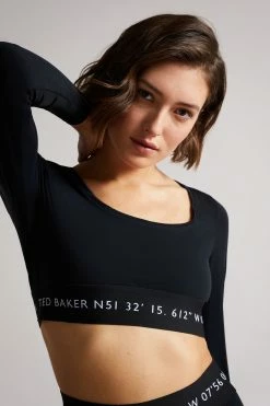 tedbaker Shop Online 18 Ted Baker Acamarr Black Long Sleeve Skinny Scoop Neck Top