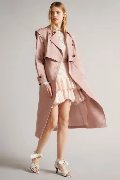 tedbaker Shop Online 59 Ted Baker Talya Dusky Pink Pu Coated Mac