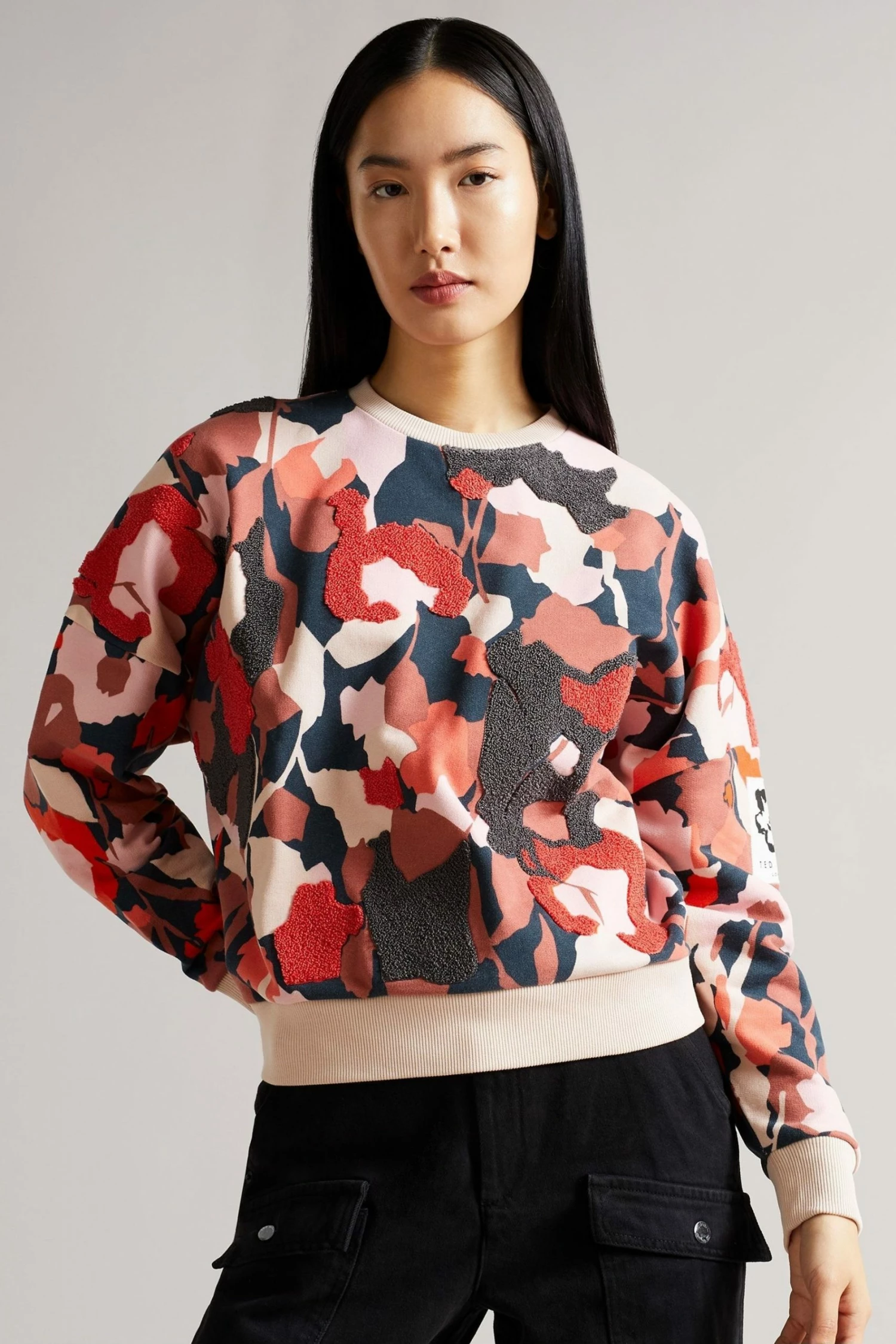 Ted Baker Pink Printed Sweat Top 3 Ted Baker Pink Printed Sweat Top
