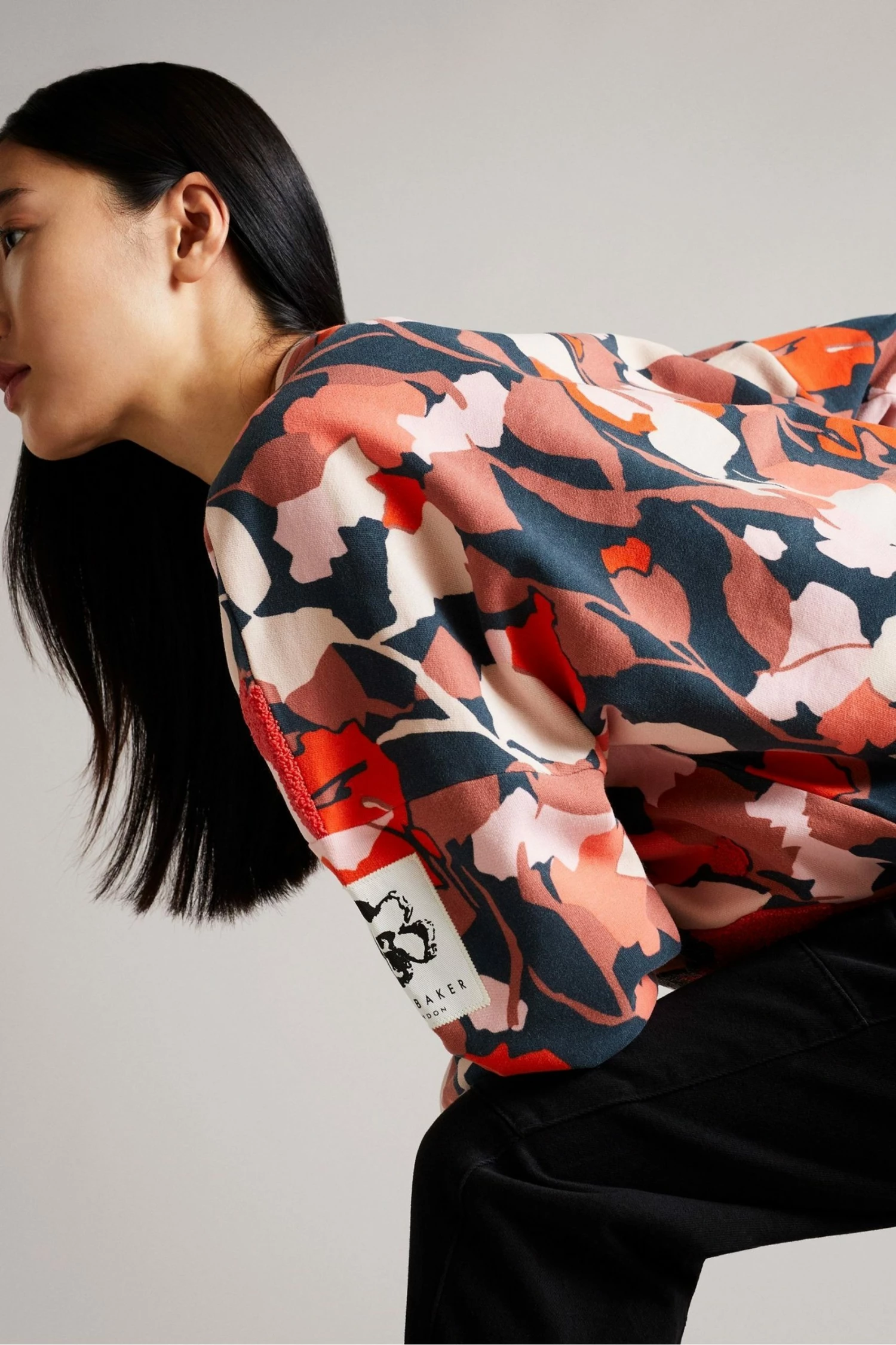 Ted Baker Pink Printed Sweat Top 6 Ted Baker Pink Printed Sweat Top - Image 4