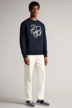 tedbaker Shop Online 55 Ted Baker Leswin Navy Blue Relaxed Fit Magnolia Sweatshirt