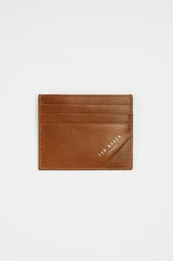 Ted Baker Rifle Embossed Corner Leather Cardholder Brown