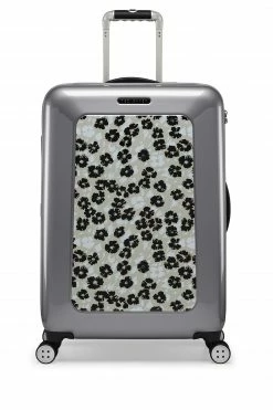 Ted Baker Grey New World Mono Print Medium Suitcase