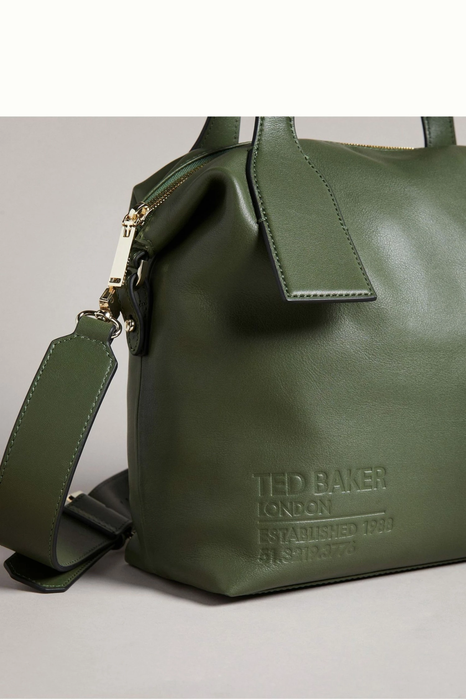 Ted Baker Green Embossed Branded Tote Bag 5 Ted Baker Green Embossed Branded Tote Bag - Image 3